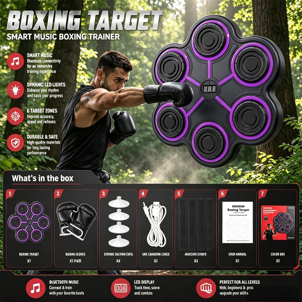 Led Gloves Music - Smart Music Boxing Trainer With Gloves,