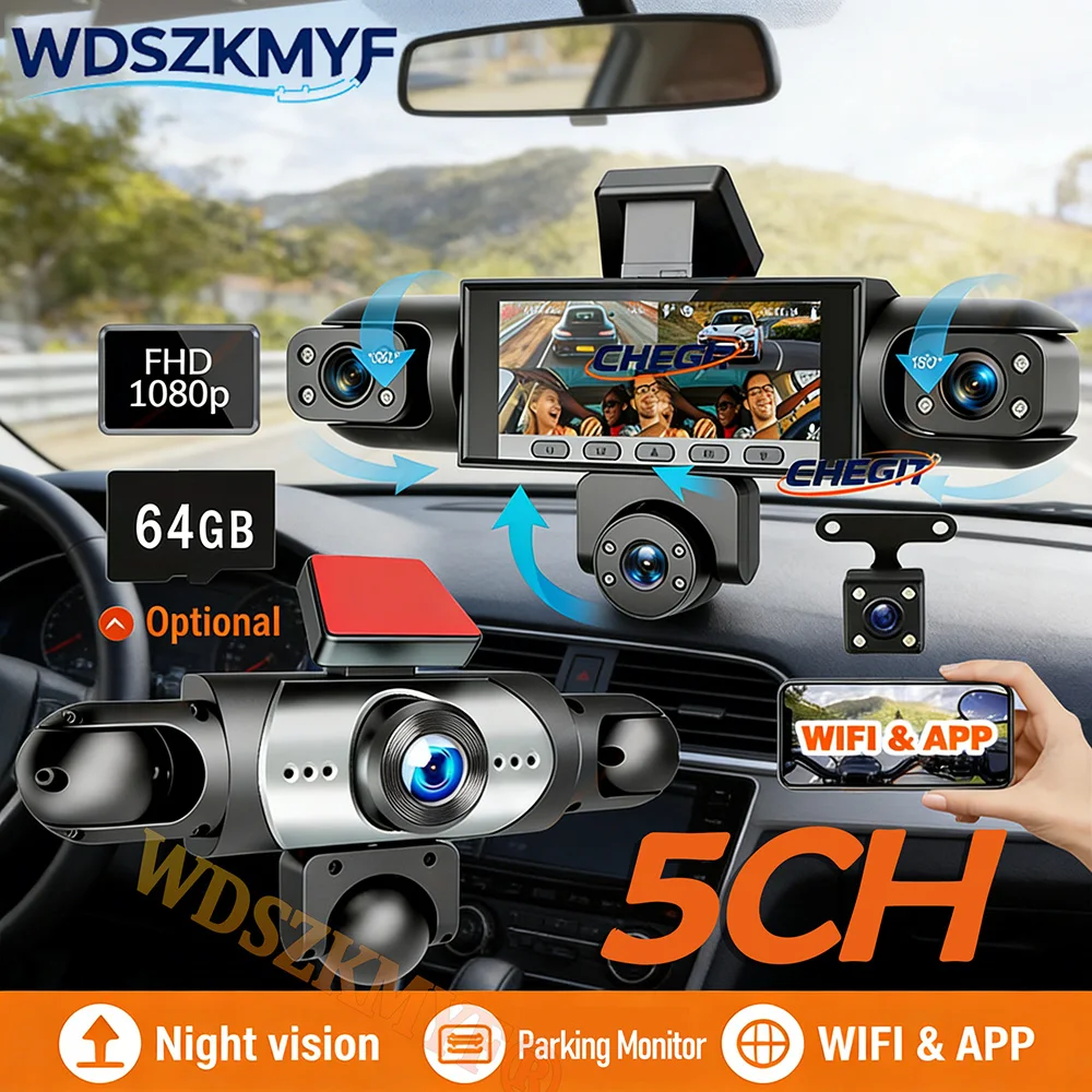 New 5Lens Dash cam 360° 1080P  - Panoramic Dash Cam 360 ulasan dan harga
