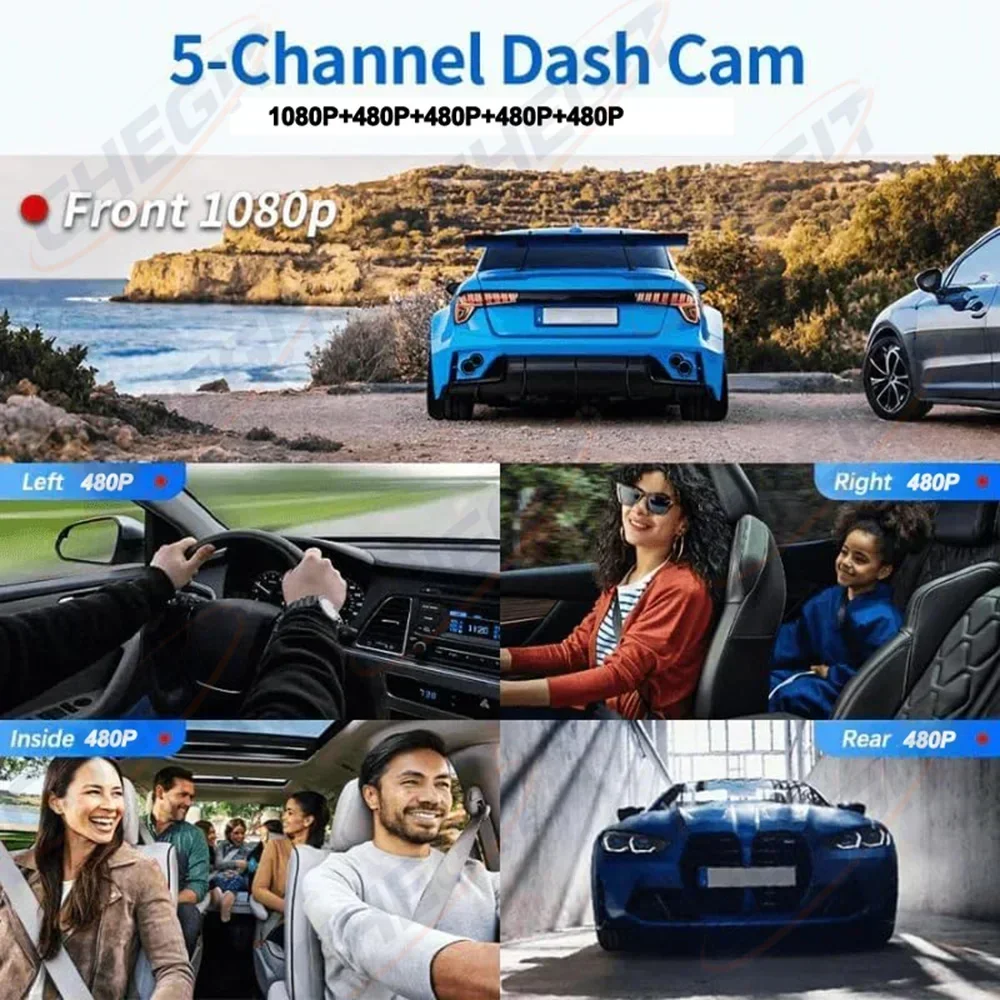 New 5Lens Dash cam 360° 1080P  - Panoramic Dash Cam 360 ulasan dan harga
