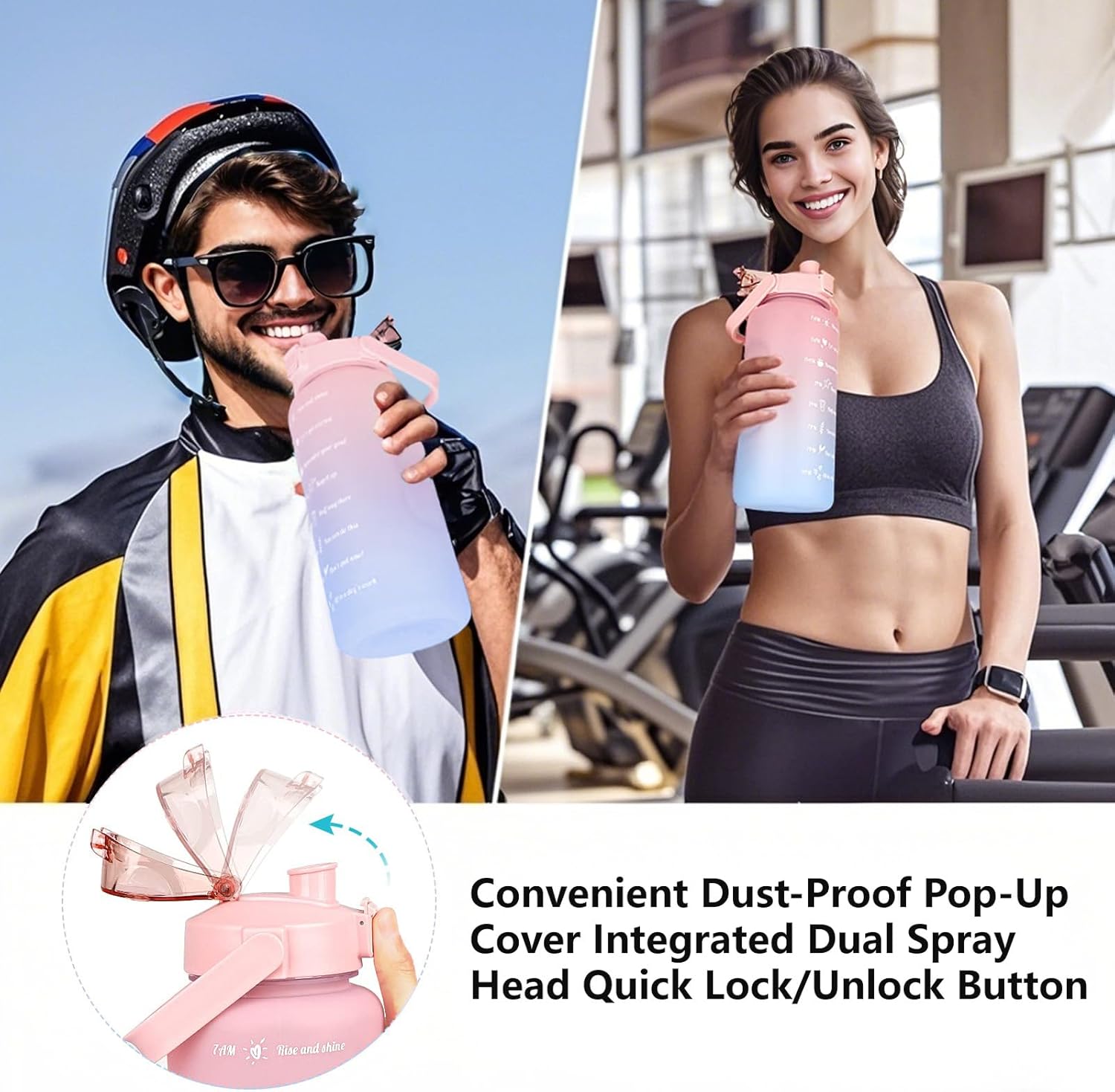 2 Liters Plastic Kettle Large  - Smart Water Bottle Tracker ulasan dan harga