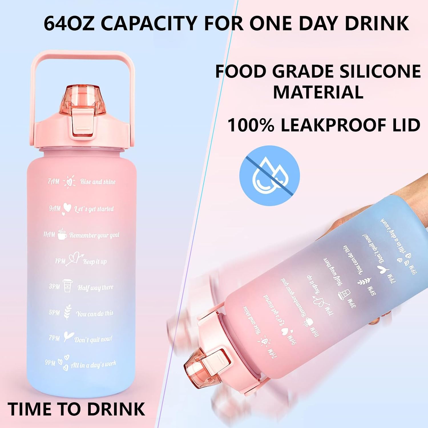 2 Liters Plastic Kettle Large  - Smart Water Bottle Tracker ulasan dan harga