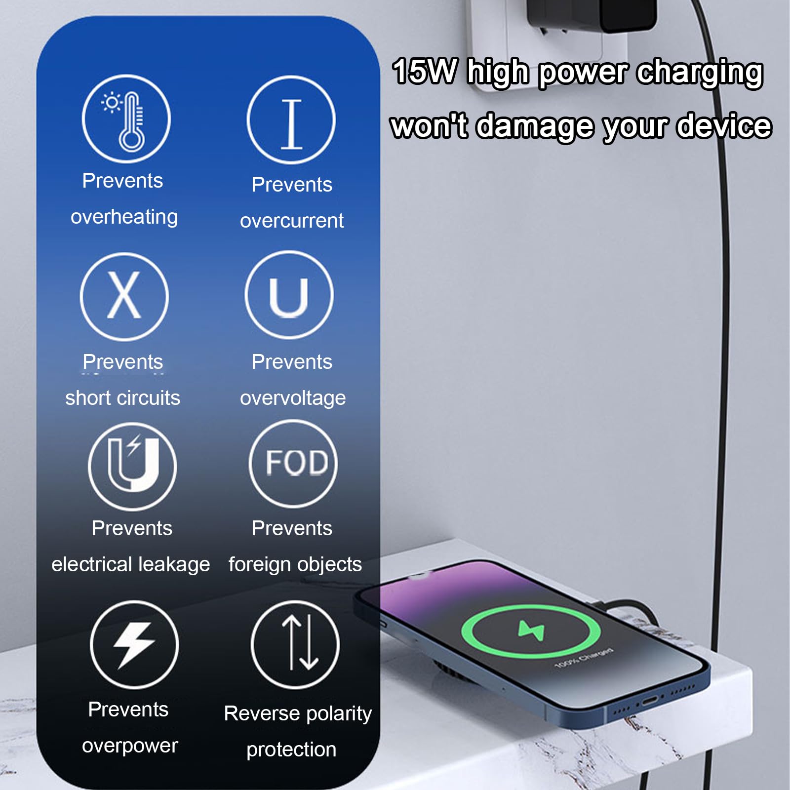 15W Wireless Charger with Auxi - Magnetic Charging Cable ulasan dan harga