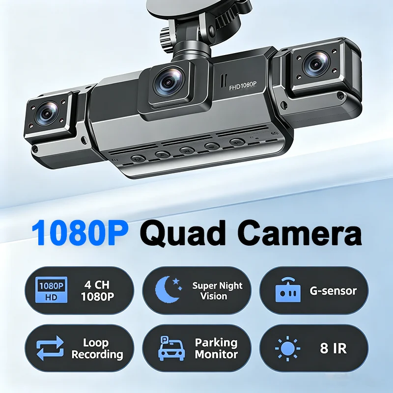 1080P Dash cam 3/4 Channels Ca - Panoramic Dash Cam 360 ulasan dan harga