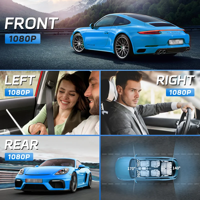 1080P Dash cam 3/4 Channels Ca - Panoramic Dash Cam 360 ulasan dan harga