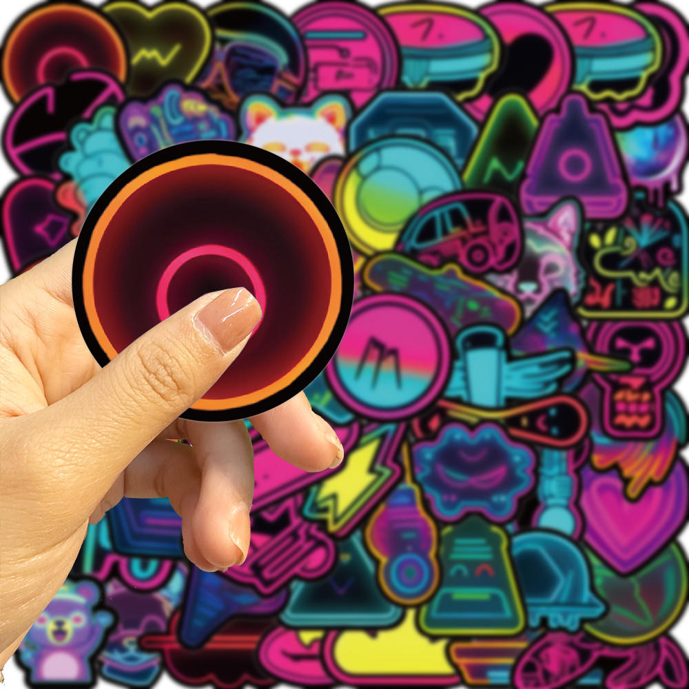 60-Piece Neon Style Stickers - - Electronics Gadgets Store ulasan dan harga