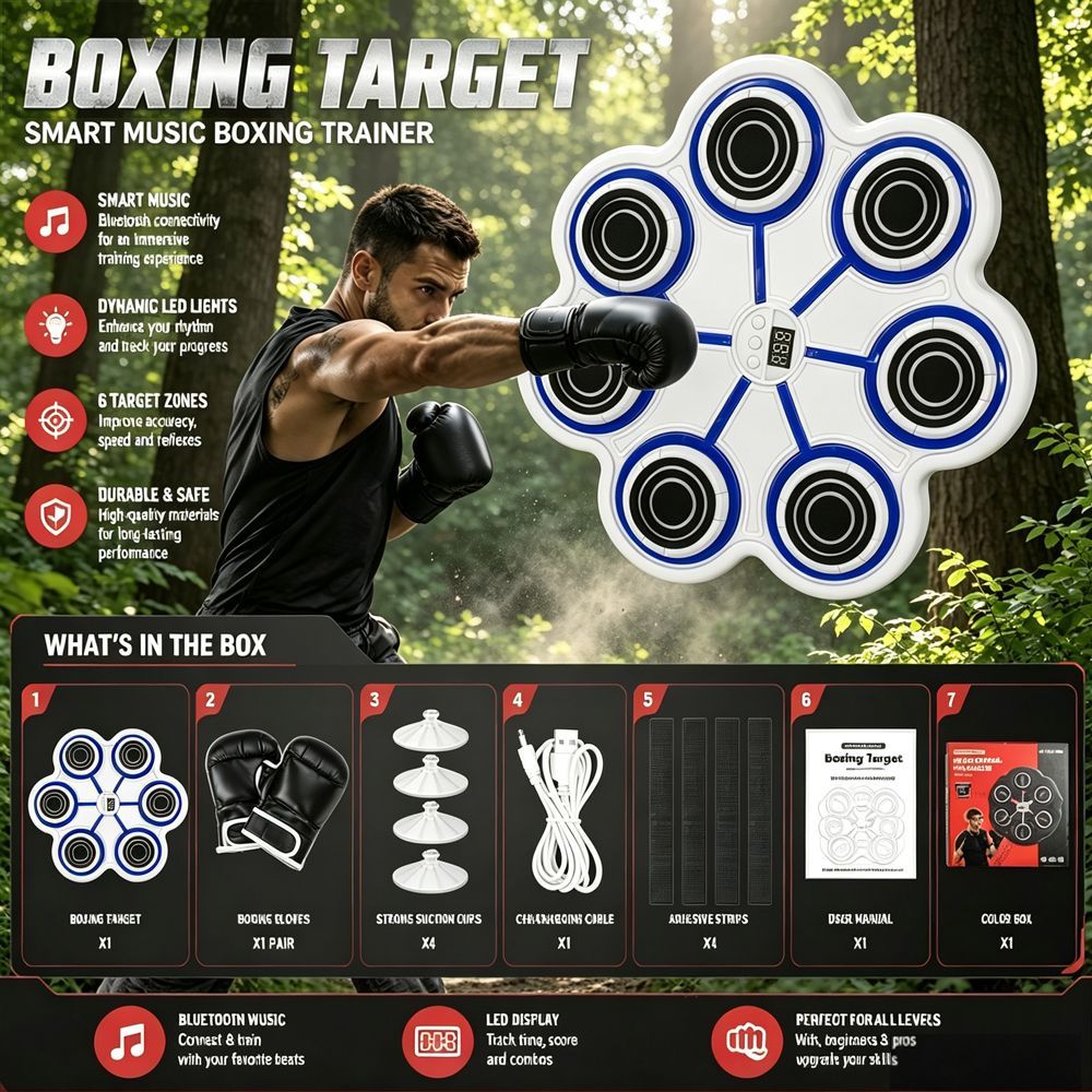 Smart Music Boxing Trainer Wit - Led Gloves Music ulasan dan harga