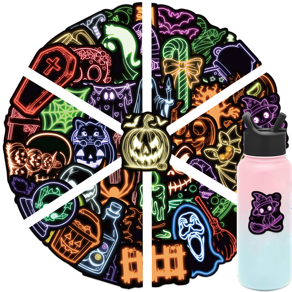 50-Piece Neon Halloween Sticke - Electronics Gadgets Store ulasan dan harga